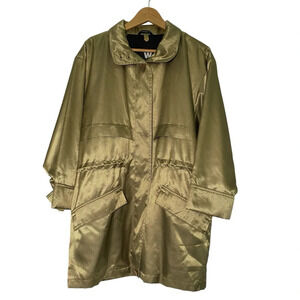 Sanyo Weather Wear by Carol Cohen Anorak Jacket Small‎ Metallic Green